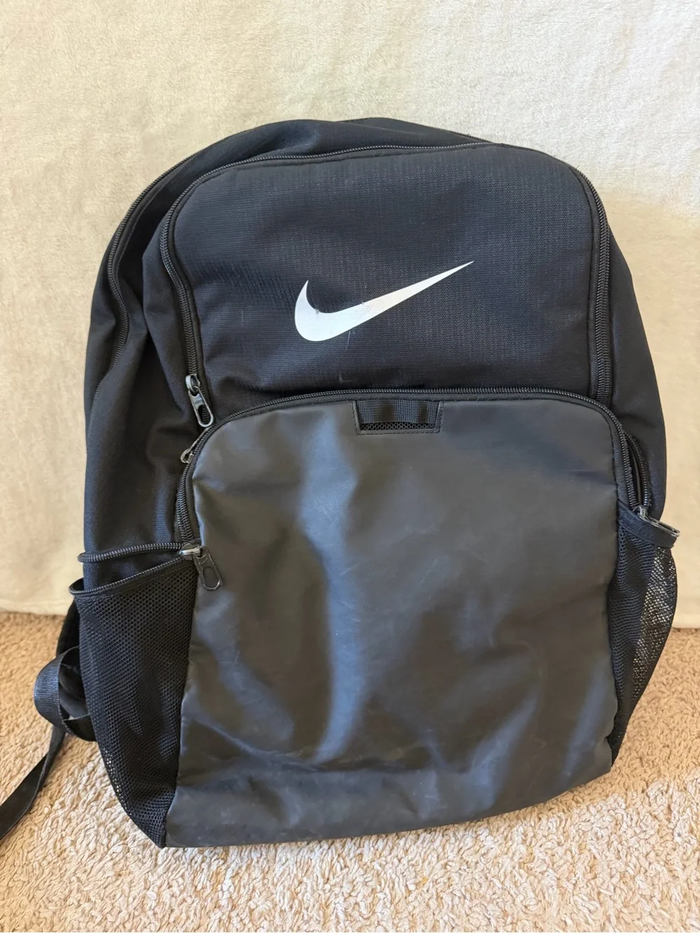 Nike Black Backpack with White Swoosh